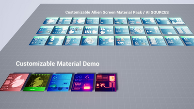 30 Customizable Allien Screen Material Pack / AI SOURCES 