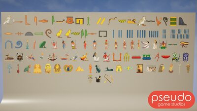 Egyptian Hieroglyphic Alphabet and Symbols Decals 