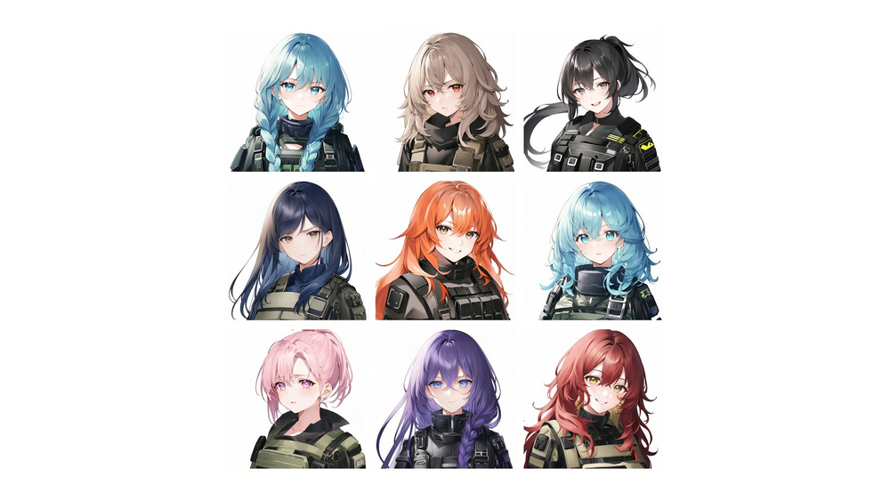 Anime Character Portraits - Military Pack 