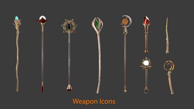 Fantasy Warlock Weapons 