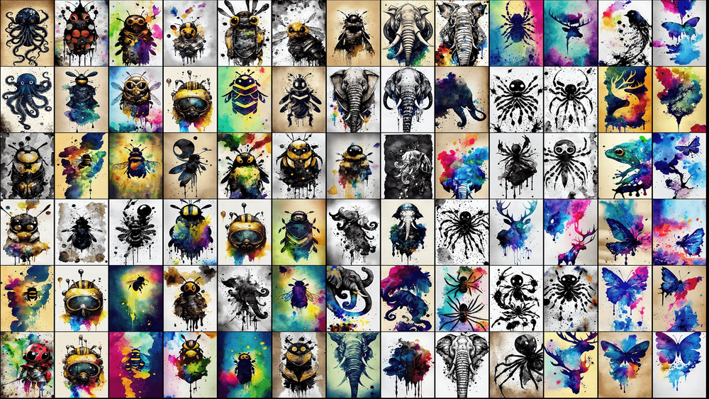 Animals 2 - Fantasy RPG Paint Drip Icons 