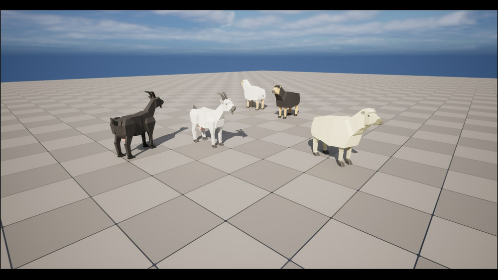 Animated Farm Animals - 3D LOW POLY 