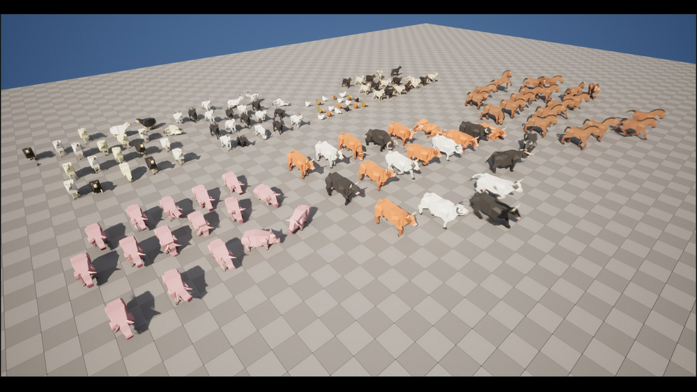 Animated Farm Animals - 3D LOW POLY 