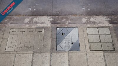 Street Decals 4K - Cracks - Grids - Gates - Manholes 