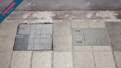 Street Decals 4K - Cracks - Grids - Gates - Manholes 