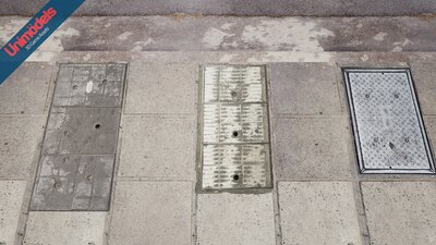 Street Decals 4K - Cracks - Grids - Gates - Manholes 