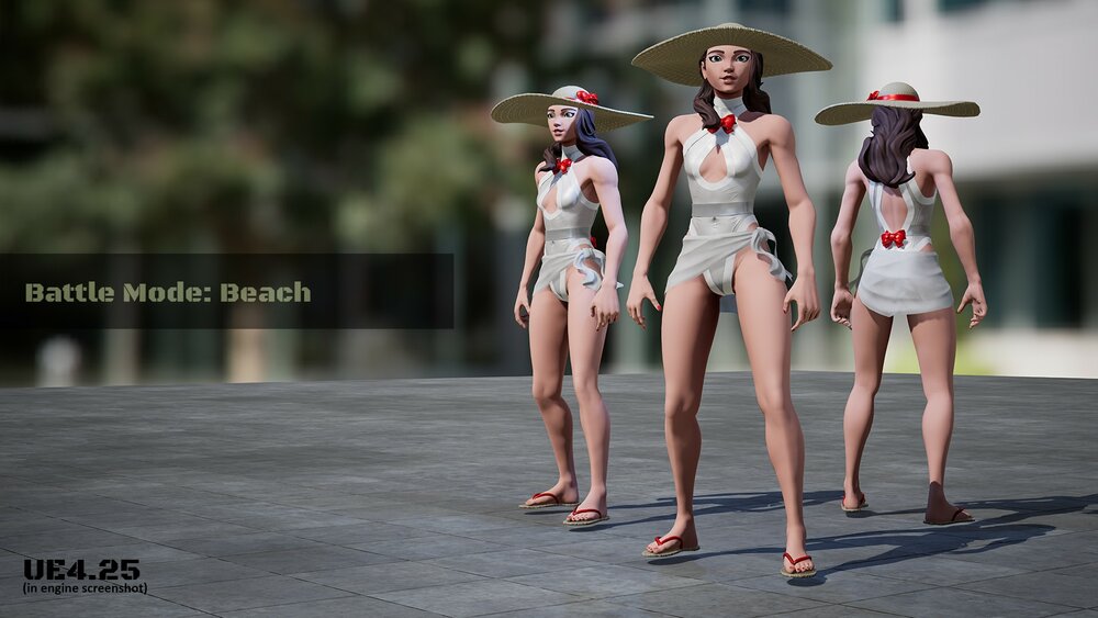 Sporty Beach Combat Girl 