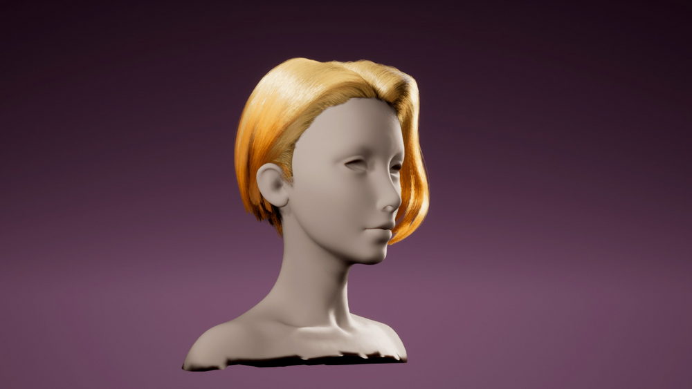 Female Stylized Hair For Game 