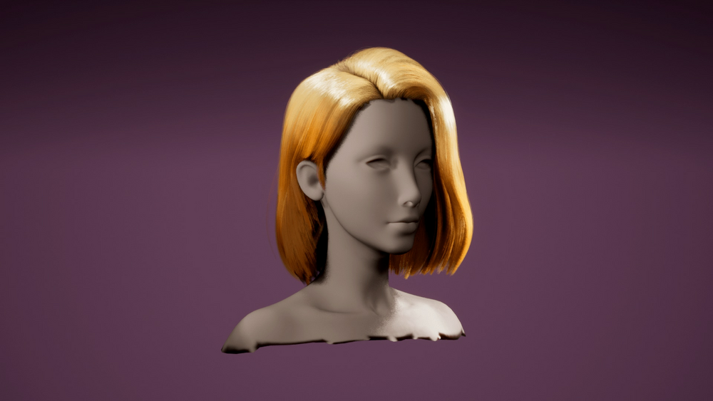 Female Stylized Hair For Game 