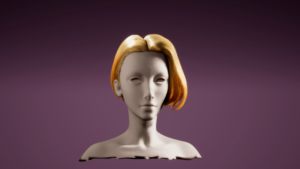 Female Stylized Hair For Game 