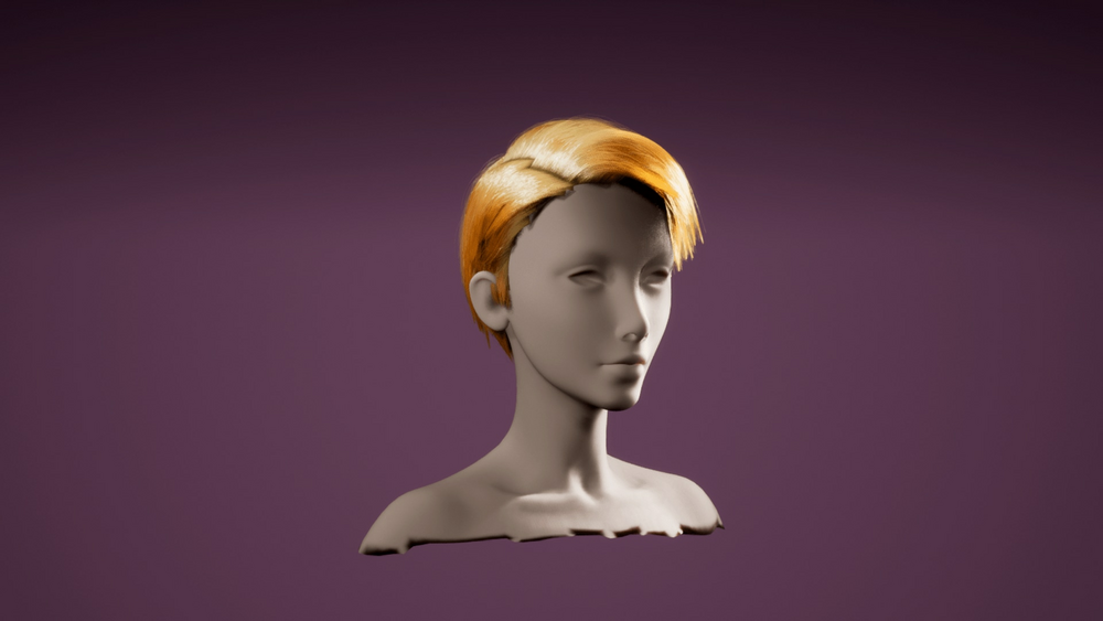 Female Stylized Hair For Game 