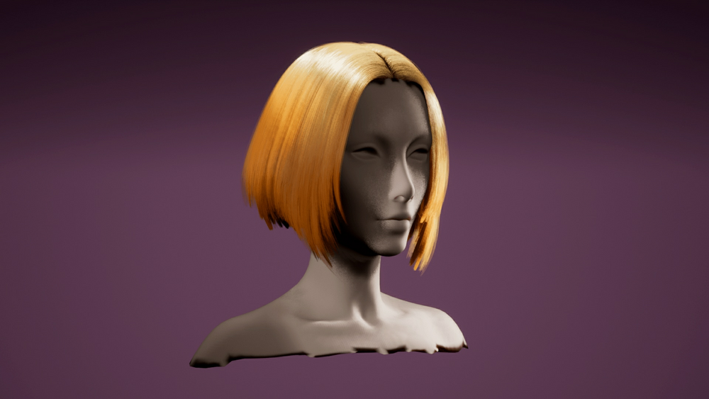 Female Stylized Hair For Game 