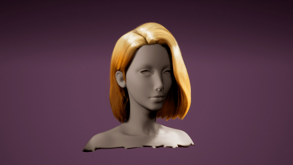 Female Stylized Hair For Game 