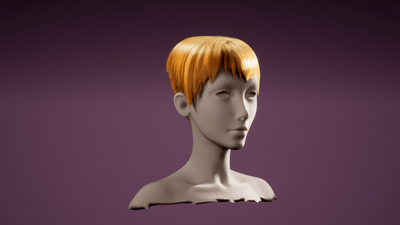 Female Stylized Hair For Game 