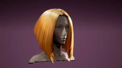 Female Stylized Hair For Game 