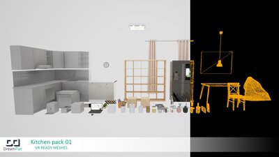 ArchViz Furniture - Kitchen Set 