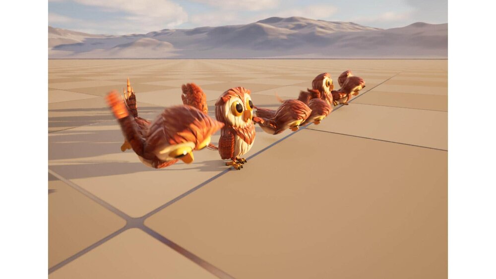 Cartoon Owl Animated 3D Model 