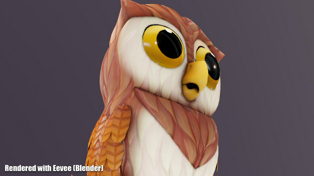 Cartoon Owl Animated 3D Model 