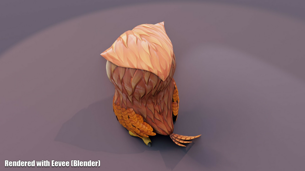 Cartoon Owl Animated 3D Model 