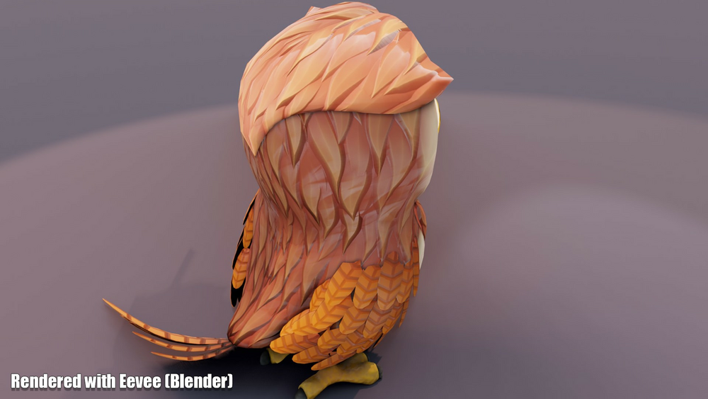 Cartoon Owl Animated 3D Model 