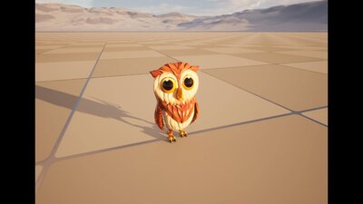 Cartoon Owl Animated 3D Model 