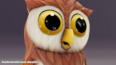 Cartoon Owl Animated 3D Model 