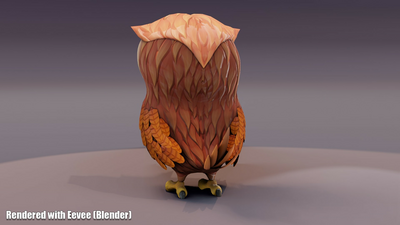 Cartoon Owl Animated 3D Model 