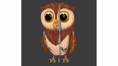 Cartoon Owl Animated 3D Model 