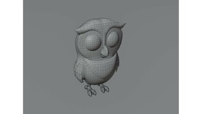 Cartoon Owl Animated 3D Model 