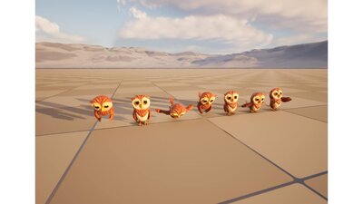 Cartoon Owl Animated 3D Model 