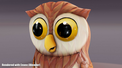 Cartoon Owl Animated 3D Model 