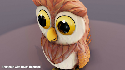 Cartoon Owl Animated 3D Model 