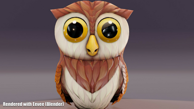 Cartoon Owl Animated 3D Model 