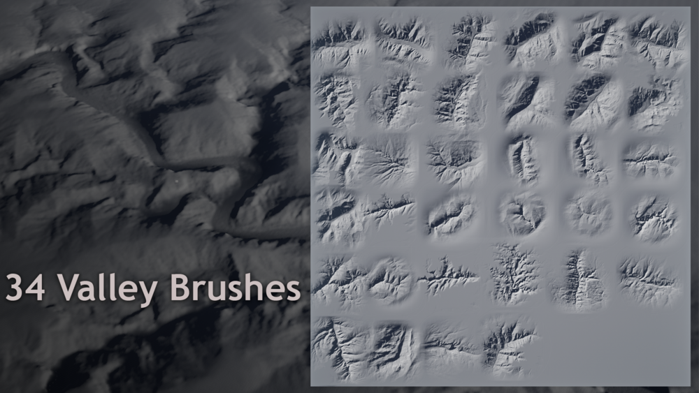 Landscape Stamping Tool - 100+ Custom Terrain Brushes 