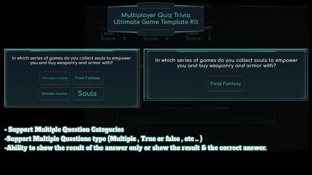 Multiplayer Quiz Trivia Ultimate Game Template Kit 