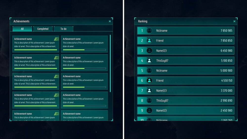 Sci-Fi Space full GUI / UI Kit - over 700 PNG + psd, ai sources 