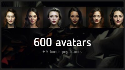 600 People Avatar Portraits SET 