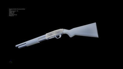 Low Poly Animated 12ga. Pump Action Shotgun 