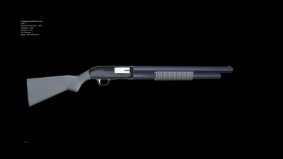 Low Poly Animated 12ga. Pump Action Shotgun 