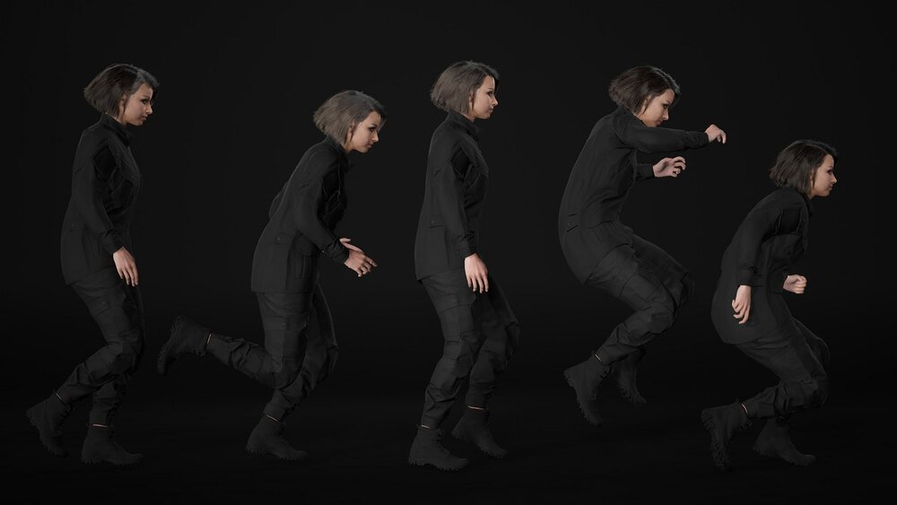 Woman - Military Uniform 2 - Modular - Rigged 