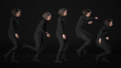 Woman - Military Uniform 2 - Modular - Rigged 