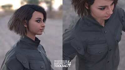 Woman - Military Uniform 2 - Modular - Rigged 