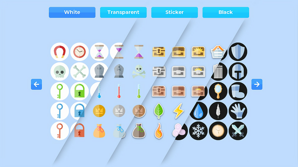 Icons Mega Pack, Flat 625 GUI icons in 4 styles, 10k PNG + PSD & AI 