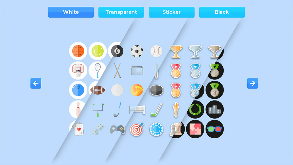 Icons Mega Pack, Flat 625 GUI icons in 4 styles, 10k PNG + PSD & AI 