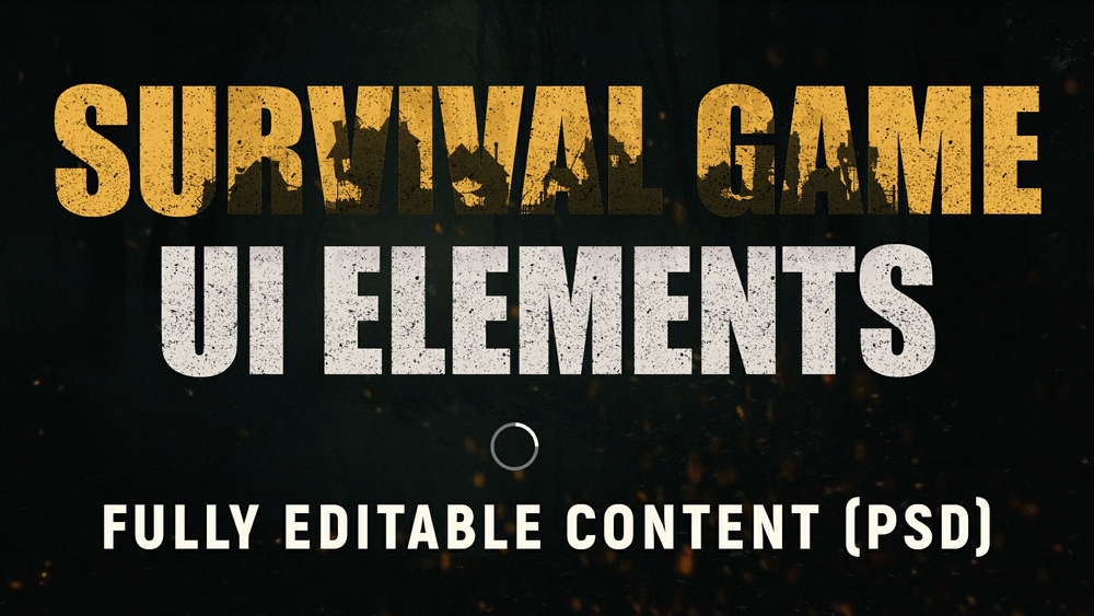 EDITABLE SURVIVAL HORROR UI ELEMENTS BUNDLE (PNG + PSD) 