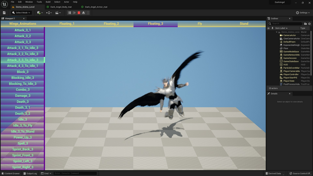 Animated Low Poly Angel Knight 