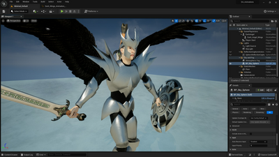 Animated Low Poly Angel Knight 