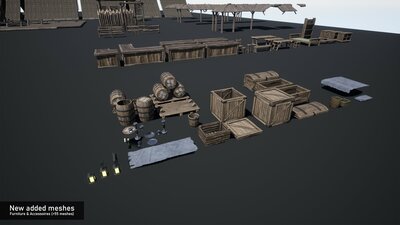 Modular Medieval/Fantasy Building & Props Pack 