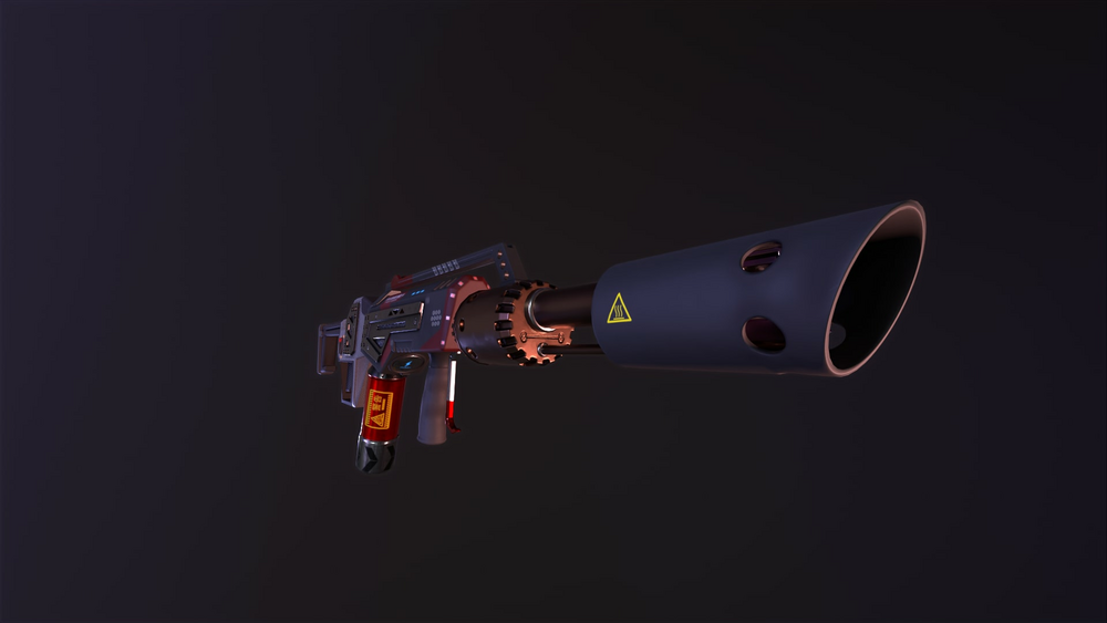 Sci-Fi Hand Flamethrower (Customizible Color) + VFX 