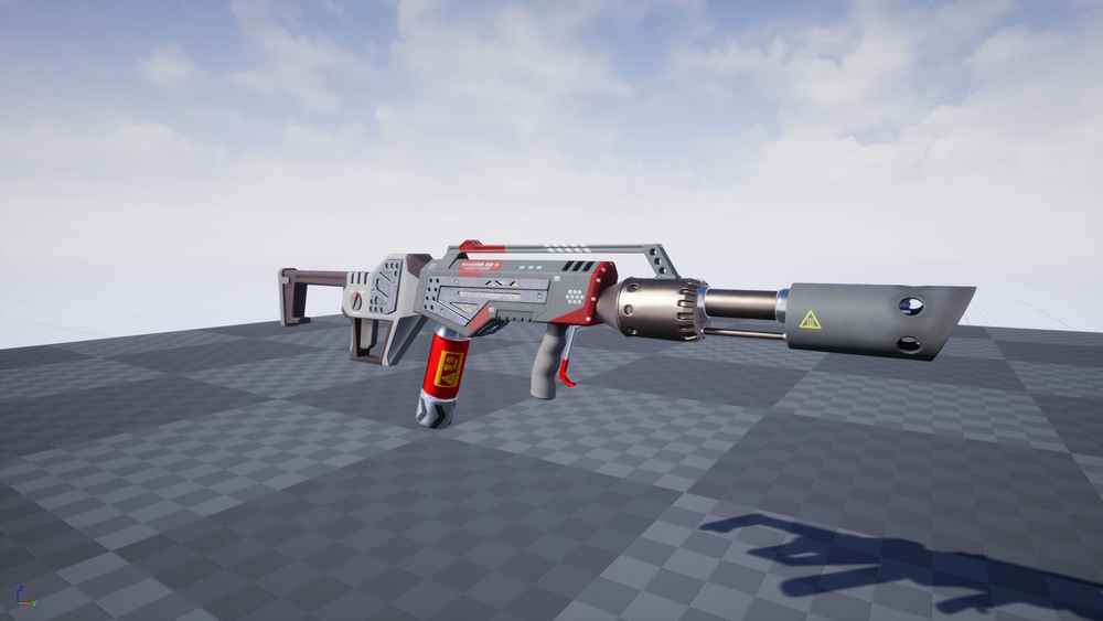 Sci-Fi Hand Flamethrower (Customizible Color) + VFX 